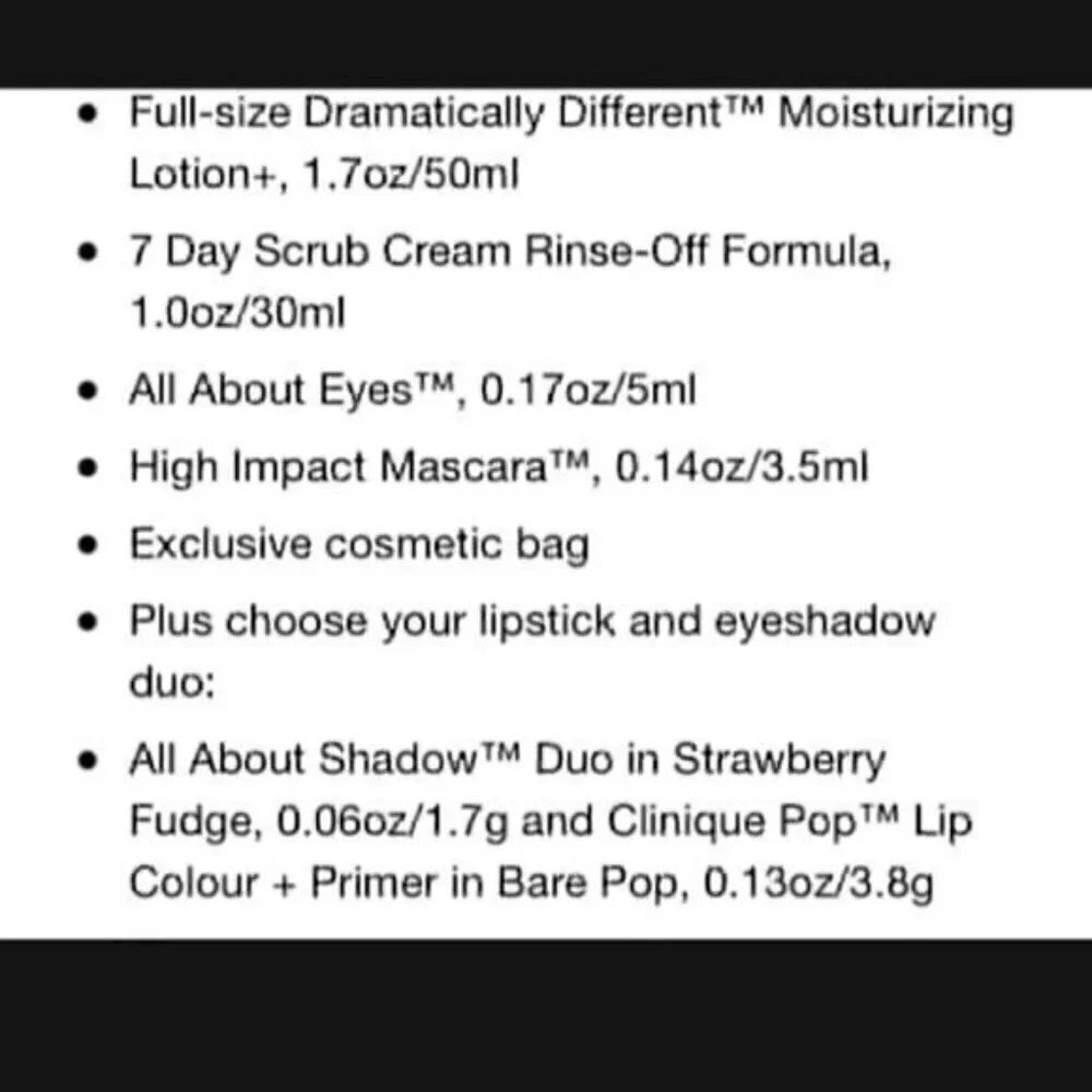 Clinique gift set